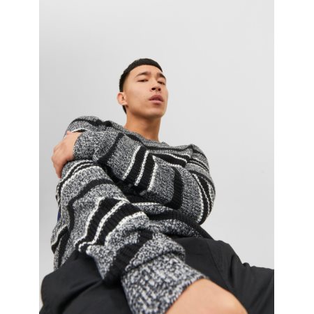 JCOTWIST STRIPED KNIT CREW NEC