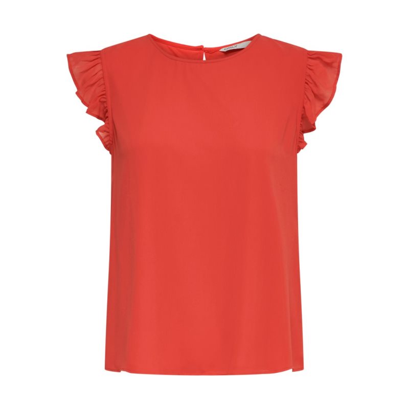 ONLANN STAR S/L FRILL TOP NOOS